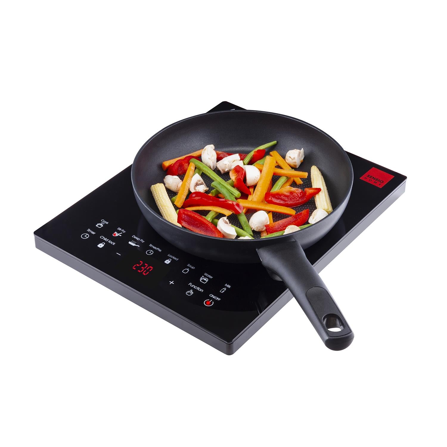 Sensiohome Electric Digital Induction Hob 8 Adjustable Temperature & Power Settings, 6 Cooking Settings