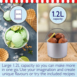 Sensiohome Icy Treats Ice Cream & Dessert Maker, Professional Fast, Recipes Included, Blue