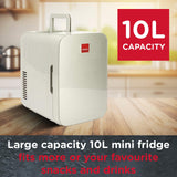 Sensiohome 10L Mini Fridge Cooler & Warmer | AC+DC Power - 12v, UK & EU Plug (Silver)