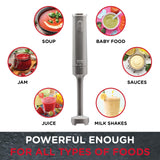Sensiohome Hand Blender Cool Grey 200W Stick Immersion Blender
