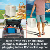 Sensiohome 10L Mini Fridge Cooler & Warmer | AC+DC Power - 12v, UK & EU Plug (Silver)