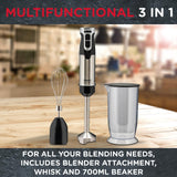 Sensiohome 1000W Super Powerful Hand Blender 3-in-1 with Attachments