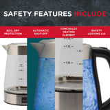 Sensiohome Electric Cordless Glass Kettle 1.7L 3000W