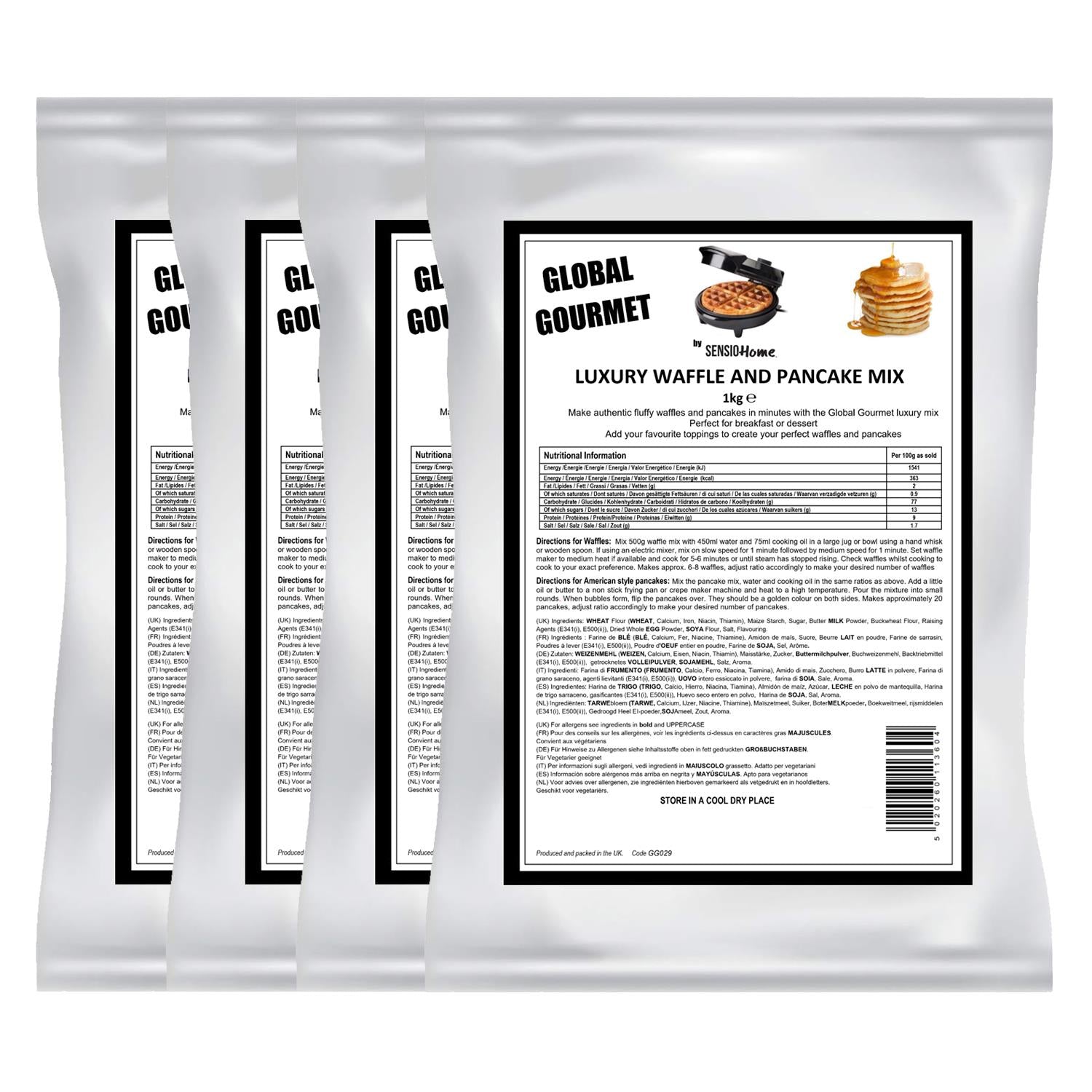 Global Gourmet by Sensiohome Luxury Belgian Style Waffle & Pancake Mix 4 x 1KG