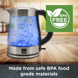 Sensiohome Electric Cordless Glass Kettle 1.7L 3000W
