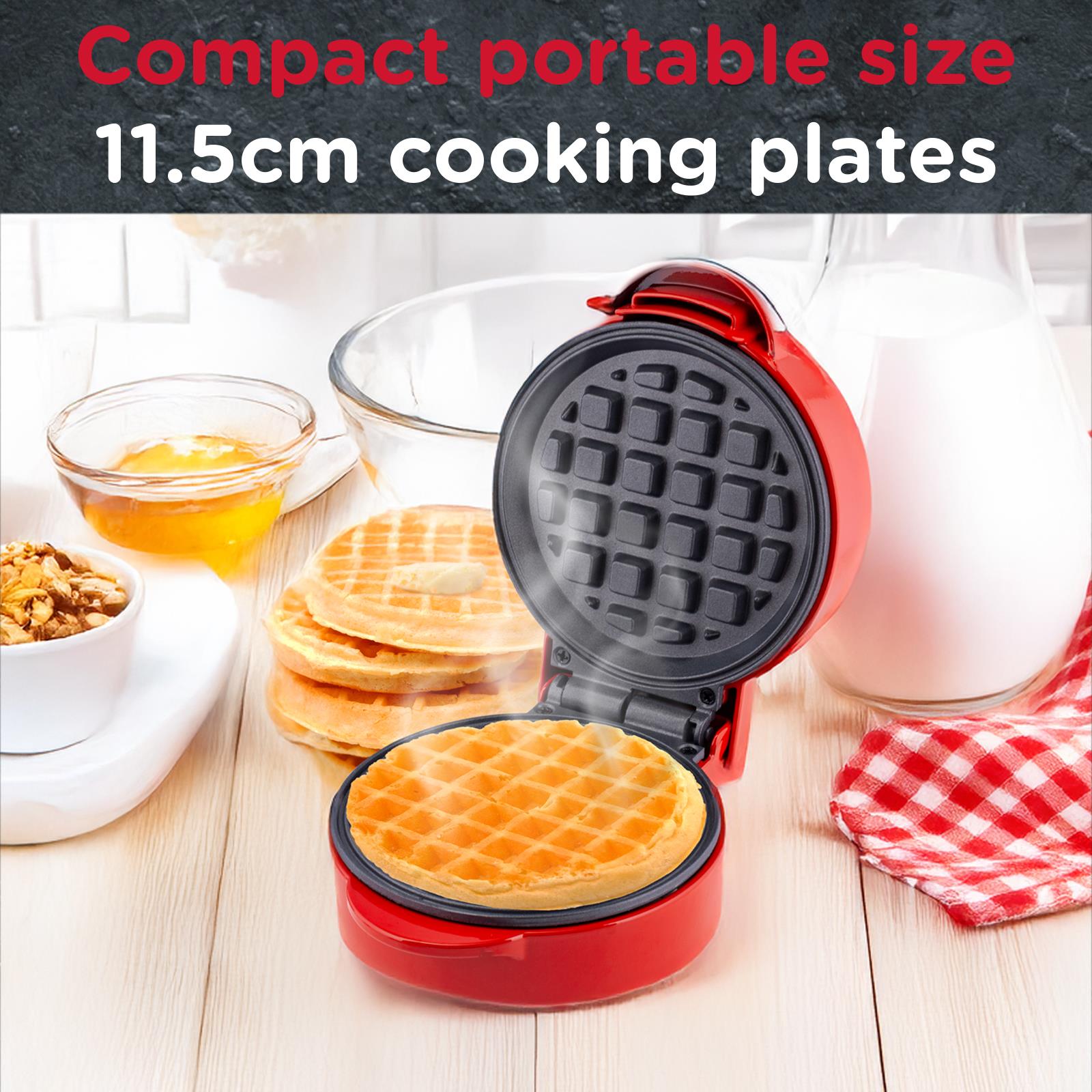 Global Gourmet by Sensiohome Mini Waffle Maker Machine Red 550W
