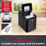 Sensiohome Ice Cube Maker Countertop Machine 9 Ice Cubes in Minutes, 12KG of Ice in 24 Hours, Large & Small Ice