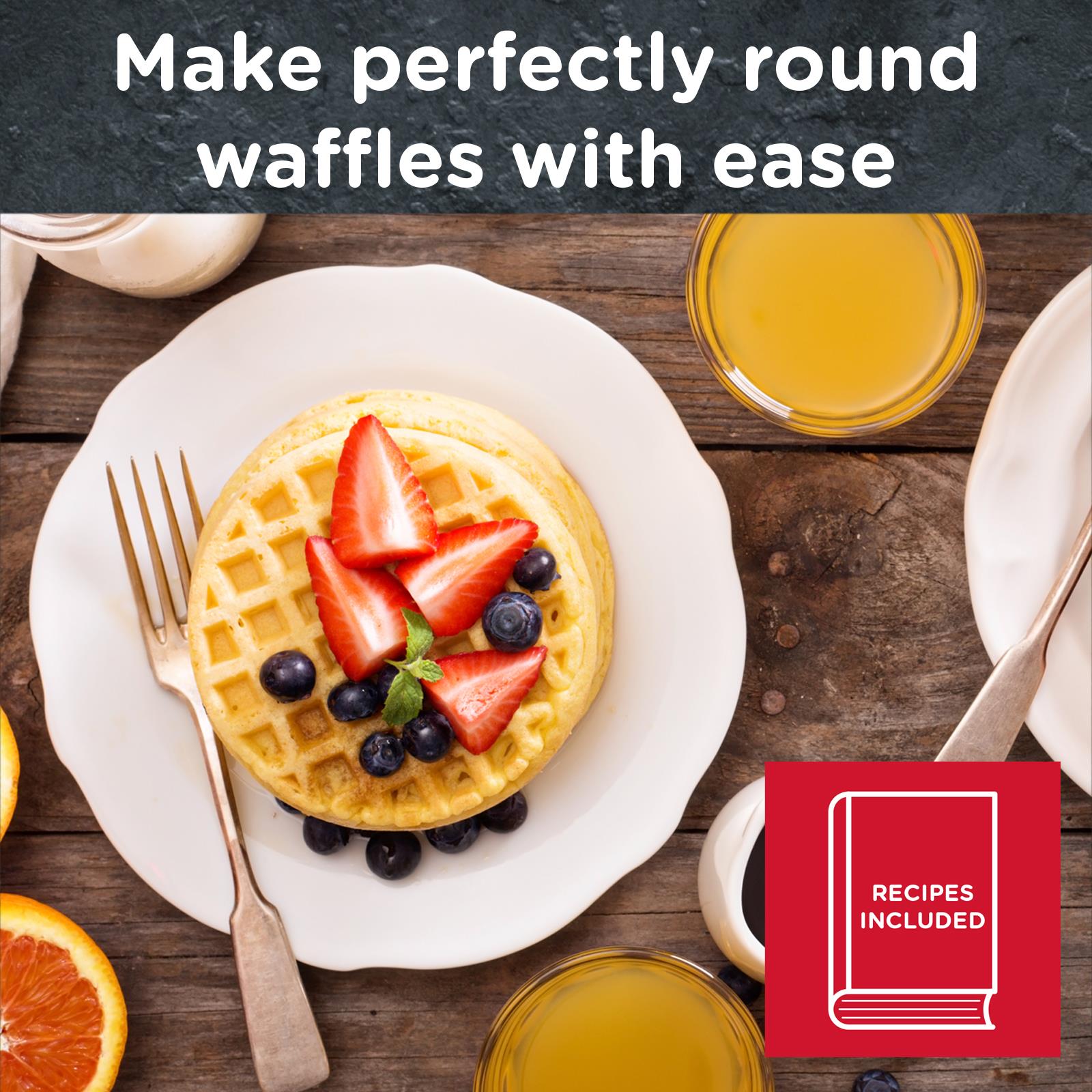 Global Gourmet by Sensiohome Mini Waffle Maker Machine Red 550W