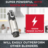 Sensiohome 1000W Super Powerful Hand Blender 3-in-1 with Attachments