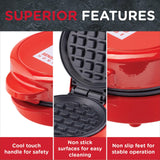 Global Gourmet by Sensiohome Mini Waffle Maker Machine Red 550W