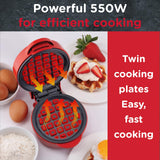 Global Gourmet by Sensiohome Mini Waffle Maker Machine Red 550W