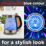 Sensiohome Electric Cordless Glass Kettle 1.7L 3000W