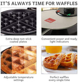 Sensiohome Pop & Sizzle – Round Waffle Maker + Popcorn Maker - Value Bundle