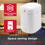 Sensiohome 12 Litre Waterproof Motion Sensor Trash Can Dust Bin with Auto Lid