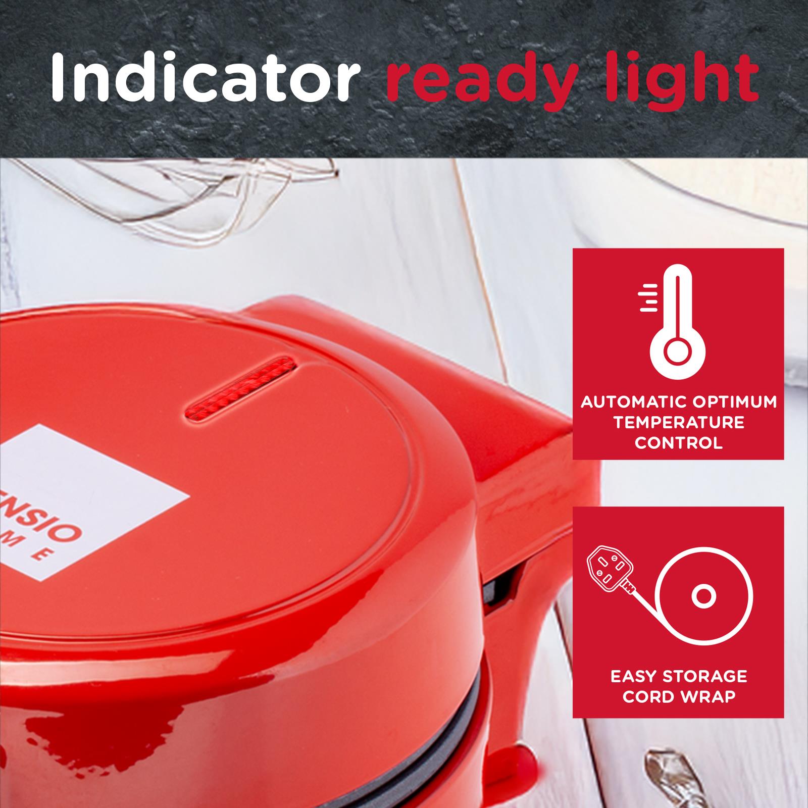 Global Gourmet by Sensiohome Mini Waffle Maker Machine Red 550W