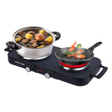 Sensiohome Portable Electric Double Hot Plate Hob Cooktop – Upgraded Table Top Hotplate with 2 Hot Plates (1000W & 1500W)