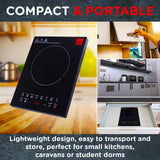 Sensiohome Electric Digital Induction Hob 8 Adjustable Temperature & Power Settings, 6 Cooking Settings