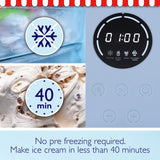 Sensiohome Icy Treats Ice Cream & Dessert Maker, Professional Fast, Recipes Included, Blue