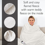 Sensiohome Luxury Heated Throw Electric Blanket Cream