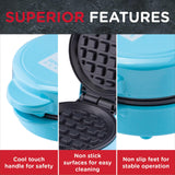 Global Gourmet by Sensiohome Mini Waffle Maker Machine Blue 550W